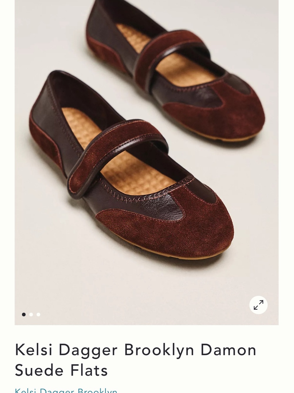 Kelsi Dagger Brown Suede Mary Jane Flats